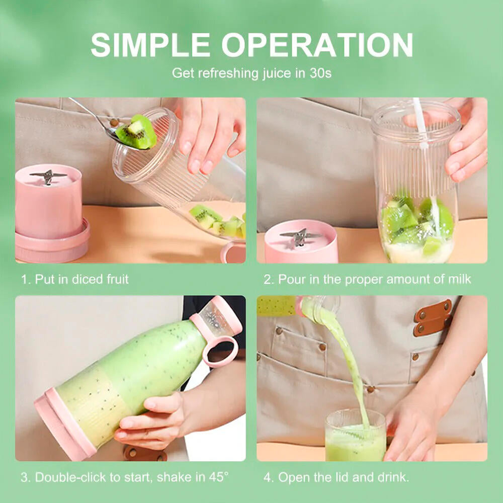 🥤 ¡Prepara tus smoothies donde quieras! Licuadora portátil recargable USB – mezcla, bebe y lleva contigo 🚀