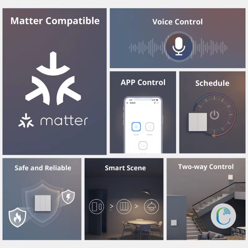 NEW  Switchman M5 Matter Switch White Wifi Smart Wall Work with Ewelink Apple Home Alexa Goole Home Assistant Smartthings