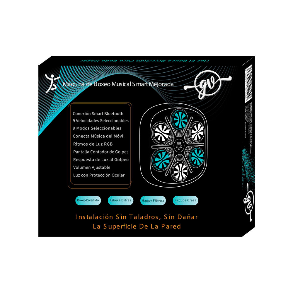 🥇 StrikeBeat™ – Máquina de Boxeo Musical Inteligente con 6 Puntos de Ataque RGB, Luces LED, Bluetooth y 2 Guantes