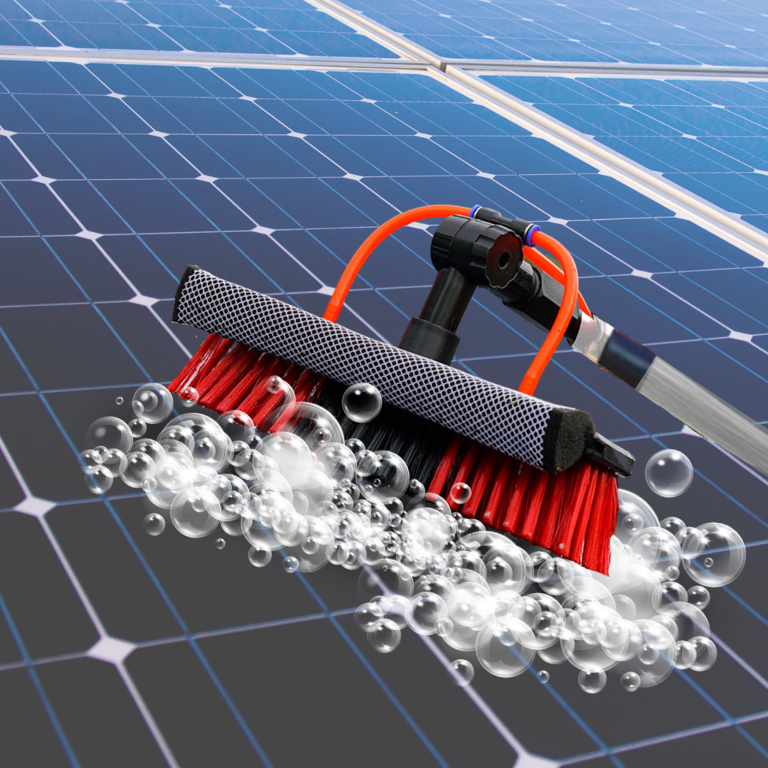 Escoba telescópica hidráulica de 3,6 m ideal para limpiar superficies altas y difíciles